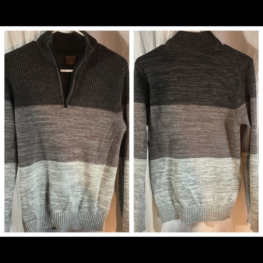 Quarter Zip Boyfriend Color Block‎ Sweater - Picture 2 of 6